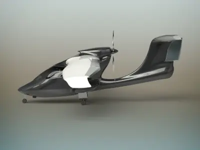 Aircraft futuristic flying vehicle 3D model