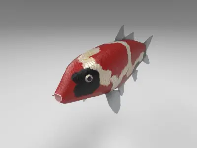 Carp koi fish Low-poly 3D model