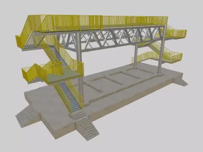Steel Structure-Tsunami Evacuation Tower-Type-3 Free 3D model