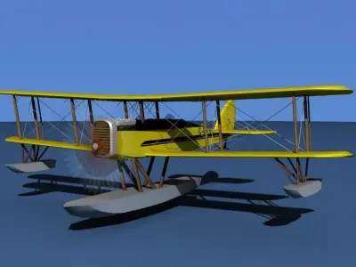 Airco DH-4 V04 Bush Seaplane 3D model