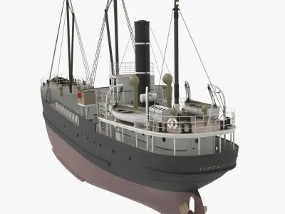 Steam ship 3D model