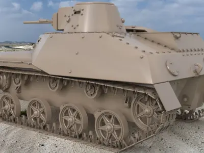 Tank T 40 Clay VRay 3D model