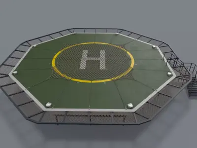 Helipad With Net --323-- Low-poly 3D model