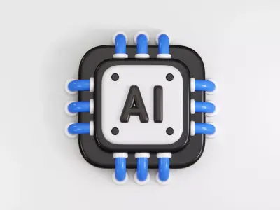 Cartoon Artificial Intelligence AI Chip Low-poly 3D model
