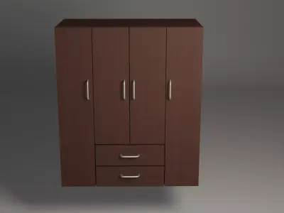Cupboard wardrobe with drawers Free 3D model