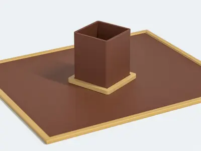 Concrete Desk Organizer Set - Items 3D model