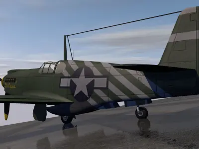 North American P-51A Mustang 3D model