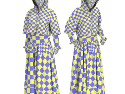 Authentic 3D Medieval Peasant Costume - Historic Folk Attire Low-poly 3D model