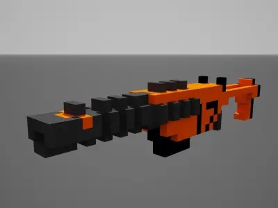 Voxel Guns Low-poly 3D model