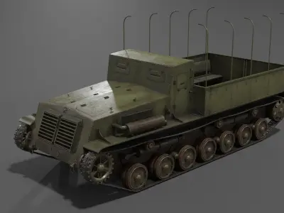 Type 4 Chi-So Half-track armored personnel carrier  Low-poly 3D model