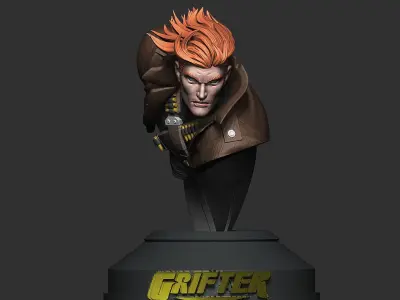 Grifter from Wild CATS by Jim Lee comics STL files 3d printing  3D print model