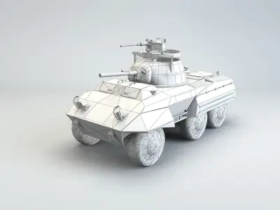 Low Poly M8 Greyhound armored car Low-poly 3D model