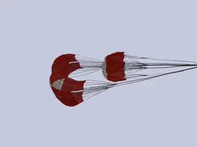 Braking parachute Low-poly 3D model