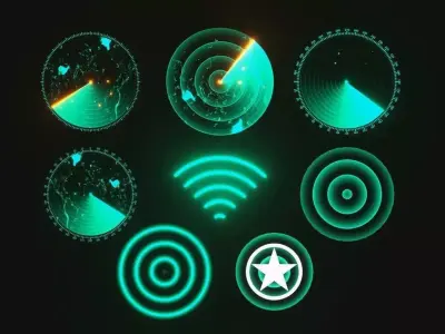 scifi radar hud design Low-poly 3D model