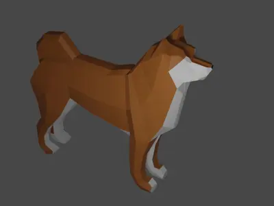 Dog Shiba Inu Low Poly Free low-poly 3D model