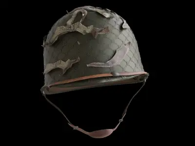 World War 2 US Paratrooper M1 Helmet Low-poly 3D model