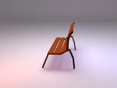 Free Low-poly bench Free low-poly 3D model