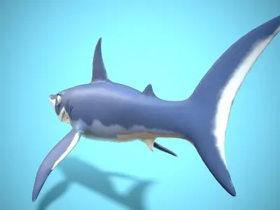 cartoon mako shark Low-poly 3D model