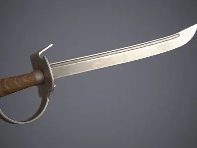 Cutlass sword Low-poly 3D model