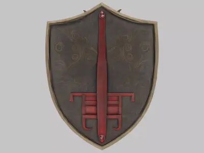 Infernal Sentinel Shield Low-poly 3D model