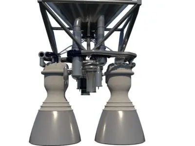 LR87 Rocket Engine Low-poly 3D model