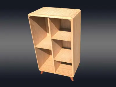 Low Poly Wooden Cabinet  Free low-poly 3D model