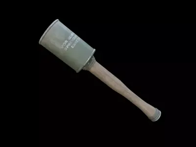 Stielhandgranate 1 wooden mallet Free low-poly 3D model