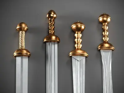 Low-poly roman weapon set Low-poly 3D model