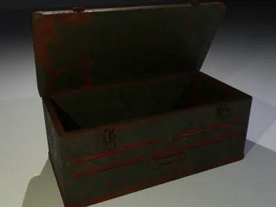 Rusty Military Metal Crate Low-poly Low-poly 3D model