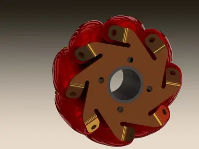 Mecanum wheel Low-poly 3D model