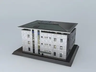 Modern religious building Low-poly 3D model