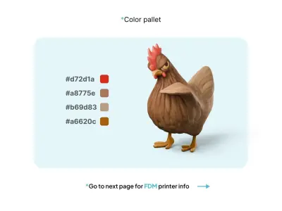 3D Cartoon Chicken Free 3D print model