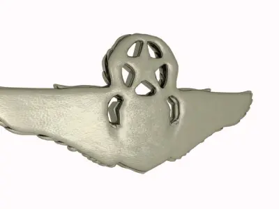 Silver Wings Badge 3D model