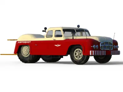 MAZ-541 soviet aircraft tug 3D model