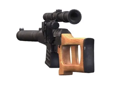 Rifle Silent Sniper Riffle Vintorez GRAU - 6P29 Low-poly 3D model