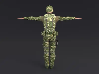 Soldier Rigged Low-poly 3D model