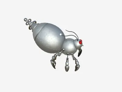 Cute Robot E02 Steel Light - SciFi Character Design Low-poly 3D model