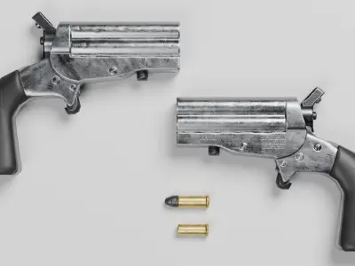 HJS Frontier Four Derringer Free low-poly 3D model