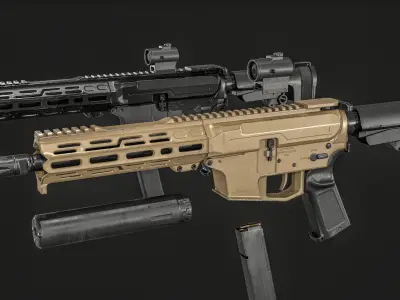 CMMG MKGs Banshee 9mm AR Pistol Low-poly 3D model