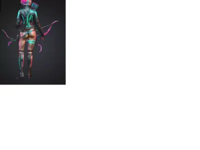 Hyper-Realistic Cyberpunk Elf Archer - 155mm Mini 3D print model