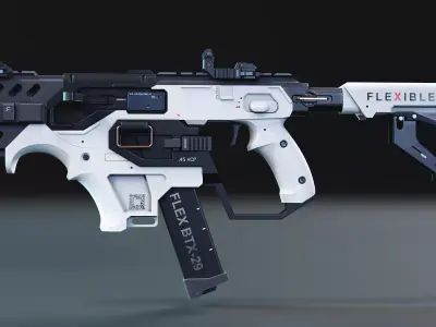 SMG FLEX BTX-29  Futuristic Sci-Fi Submachine Gun 3D Asset Low-poly 3D model