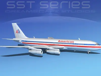 Boeing 707-320 SS American Airlines 2 3D model