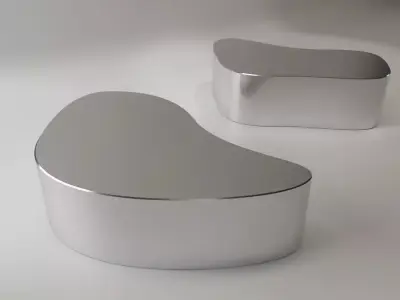 Stainless steel coffee table Free low-poly 3D model