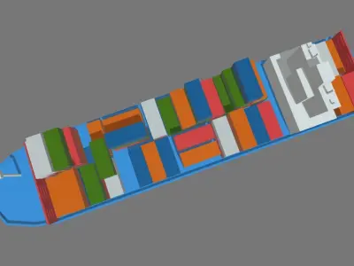 Low Poly Cargo Ship 01 Low-poly 3D model