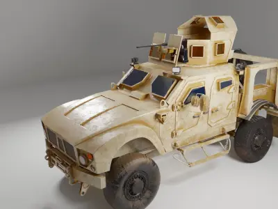 military vehicle oshkosh game ready model Free low-poly 3D model