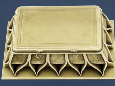 Closed Treasure Box Low-poly 3D model