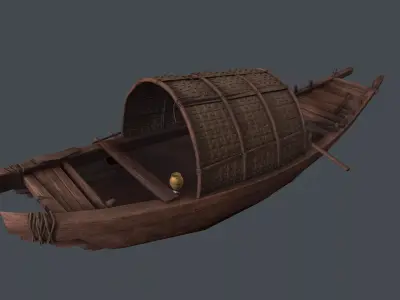 china wooden boat 3D model