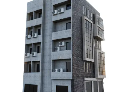 build01 modern office building Low-poly 3D model
