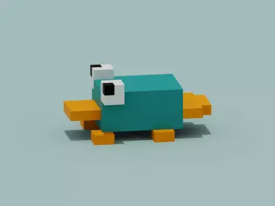 voxel Platypus Low-poly 3D model