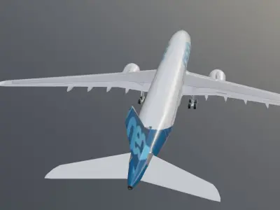 Airbus a330-900neo airbus house livery with cockpit Low-poly 3D model